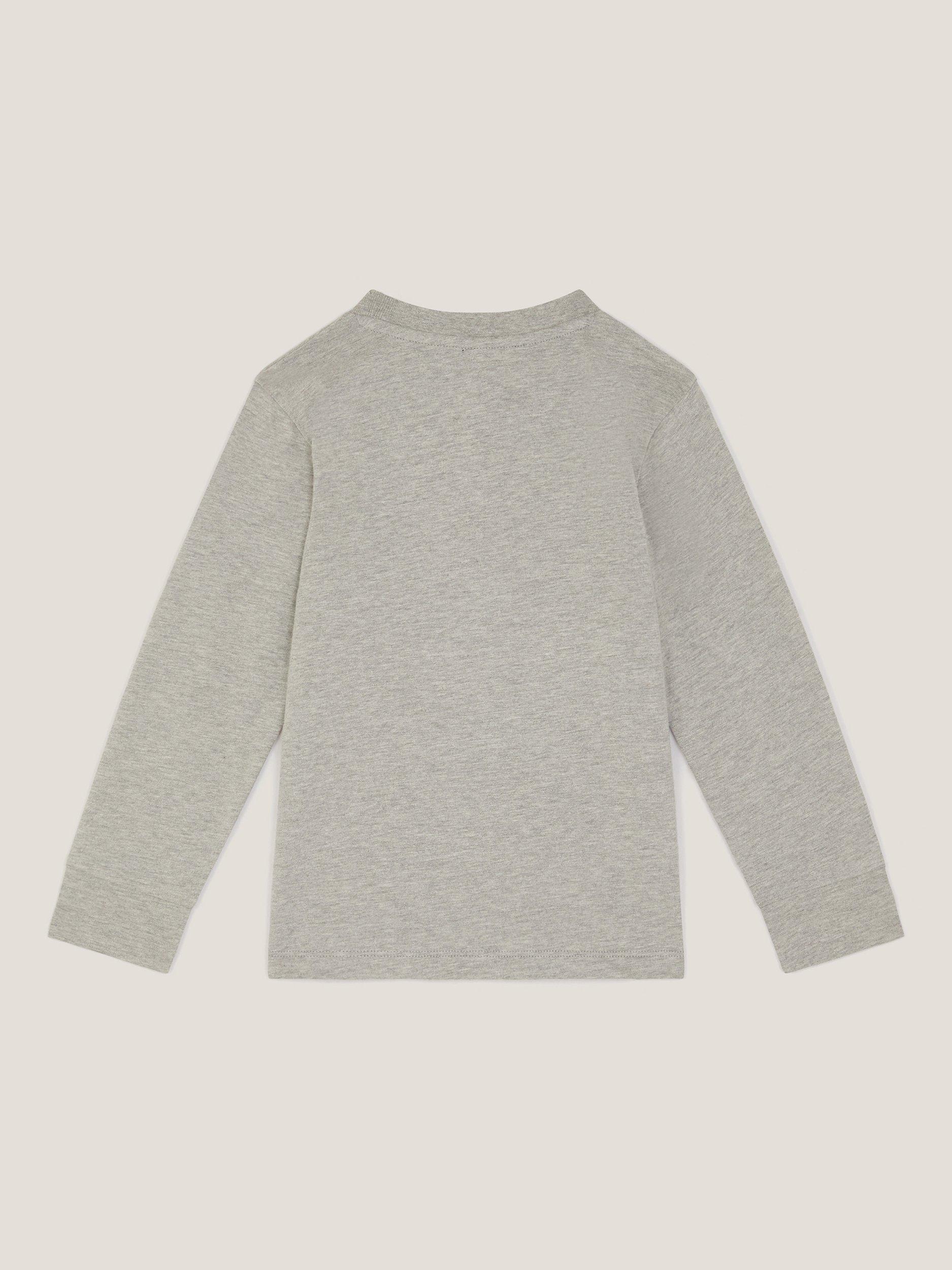 Product image 3 of 3, which shows Monsoon Kids' Snowboard Dinosaur Top, Grey, 2-3 years