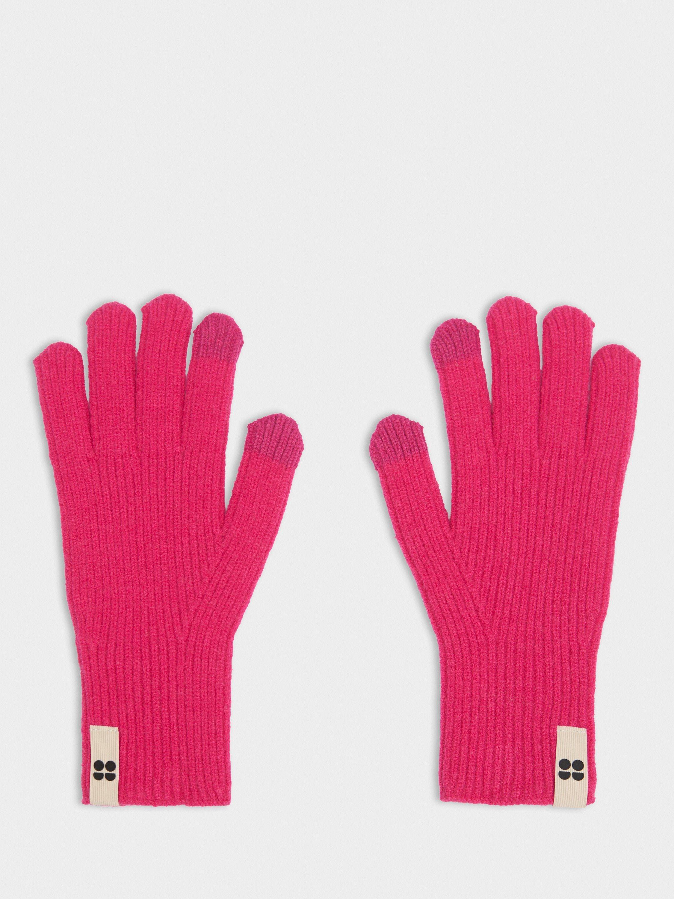 Sweaty Betty Soft Cloud Wool Blend Knitted Gloves, Beet Pink