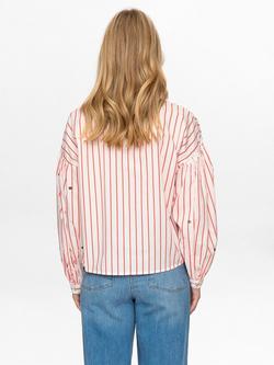 Numph Nusoleima Embroidered Striped Cotton Shirt, Multi - view 2, Multi