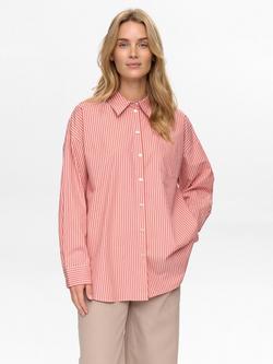 Numph Hailey Stripe Shirt, Pink/White, Pink/White