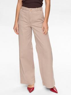 Numph Mariam Wide Leg Trousers, Beige, Beige