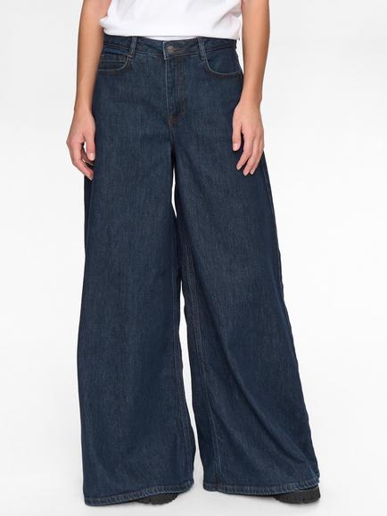 Numph Nuvenice Wide Leg Jeans, Dark Blue, Dark Blue