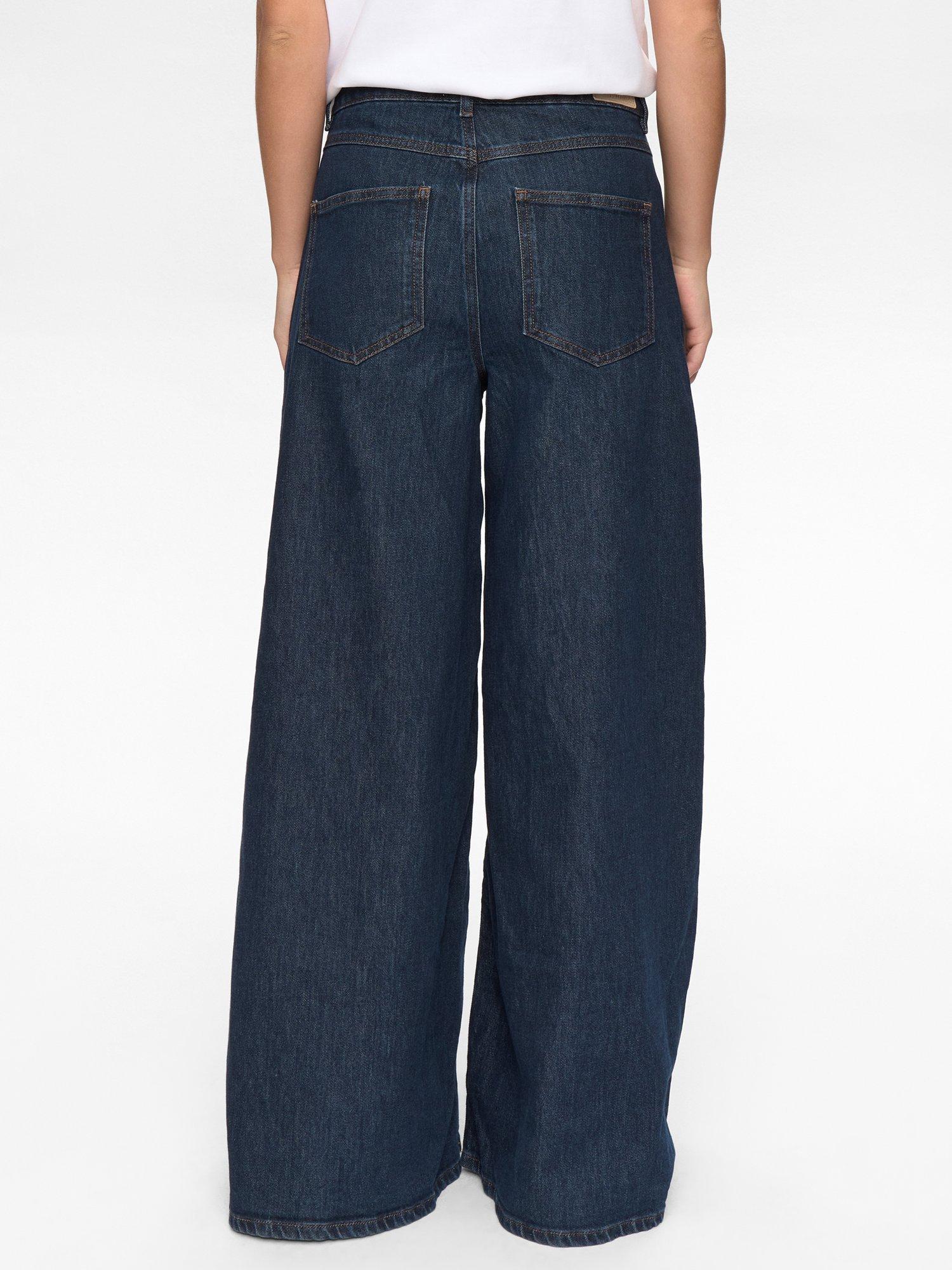 Product image 2 of 9, which shows Numph Nuvenice Wide Leg Jeans, Dark Blue, 34