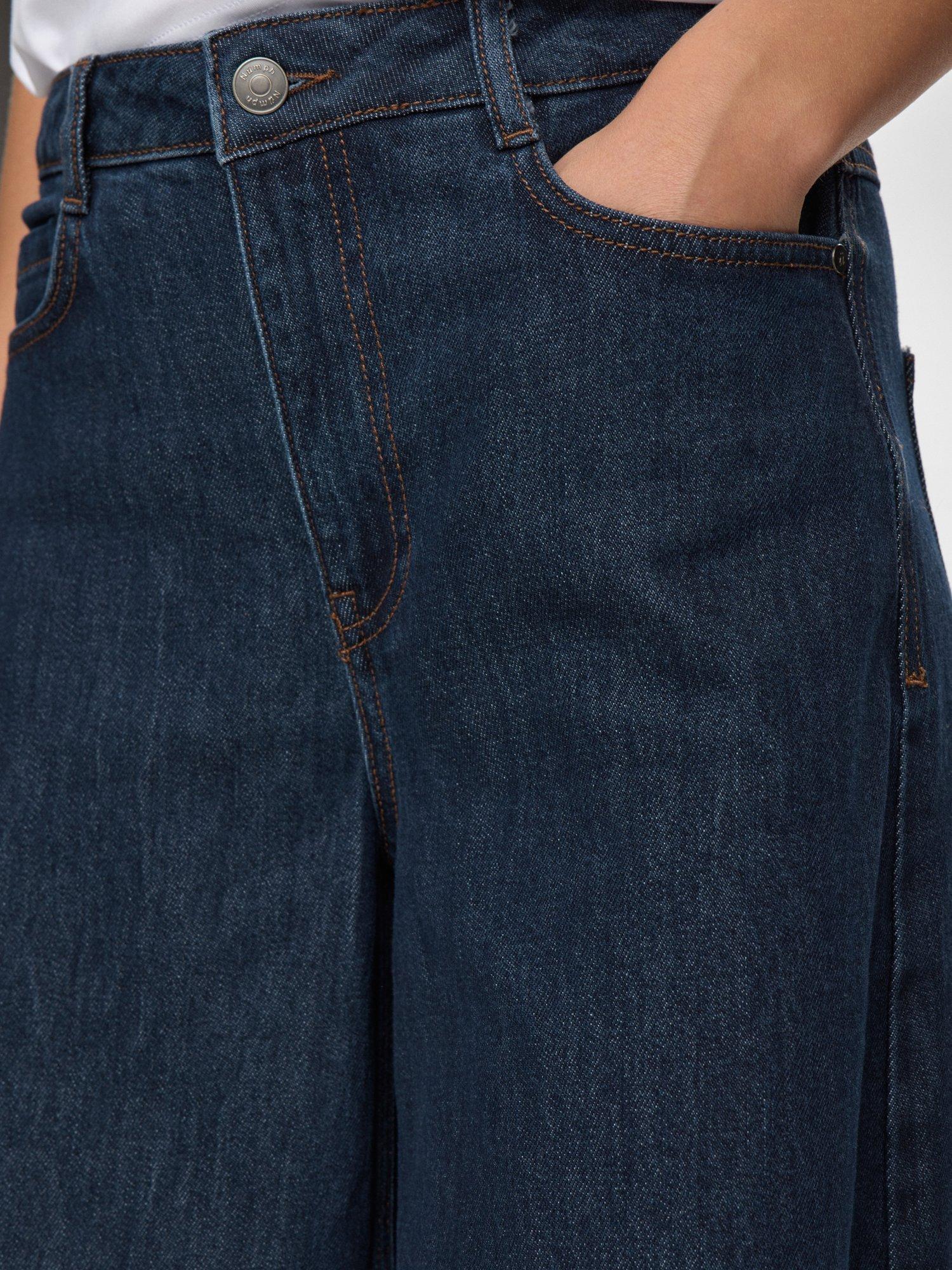 Product image 4 of 9, which shows Numph Nuvenice Wide Leg Jeans, Dark Blue, 34