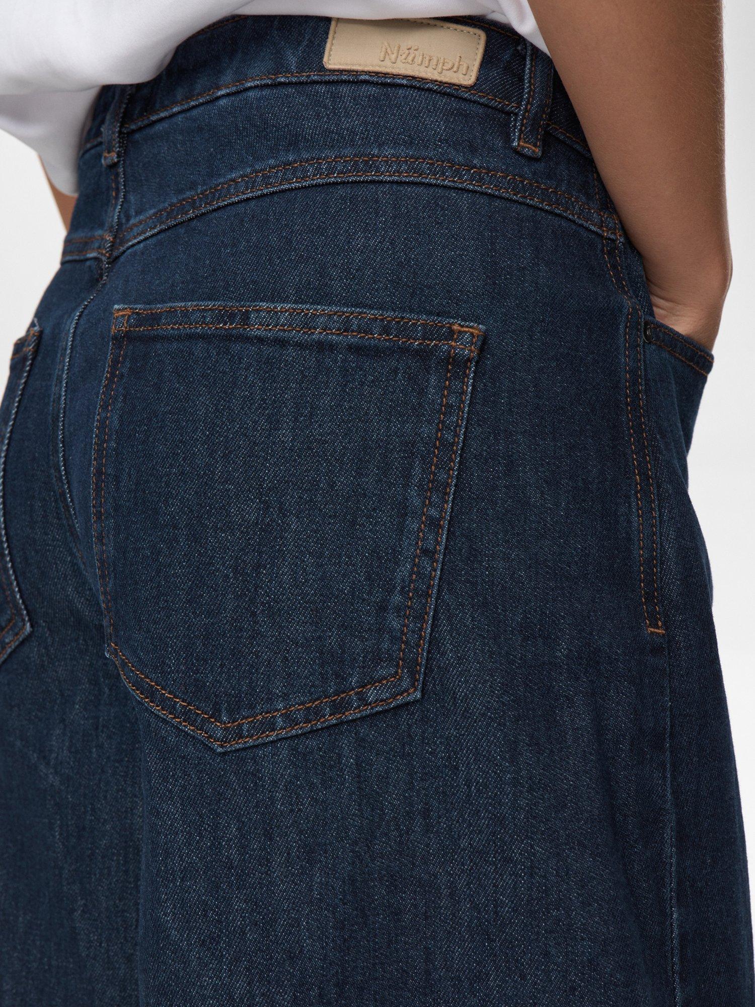 Product image 5 of 9, which shows Numph Nuvenice Wide Leg Jeans, Dark Blue, 34