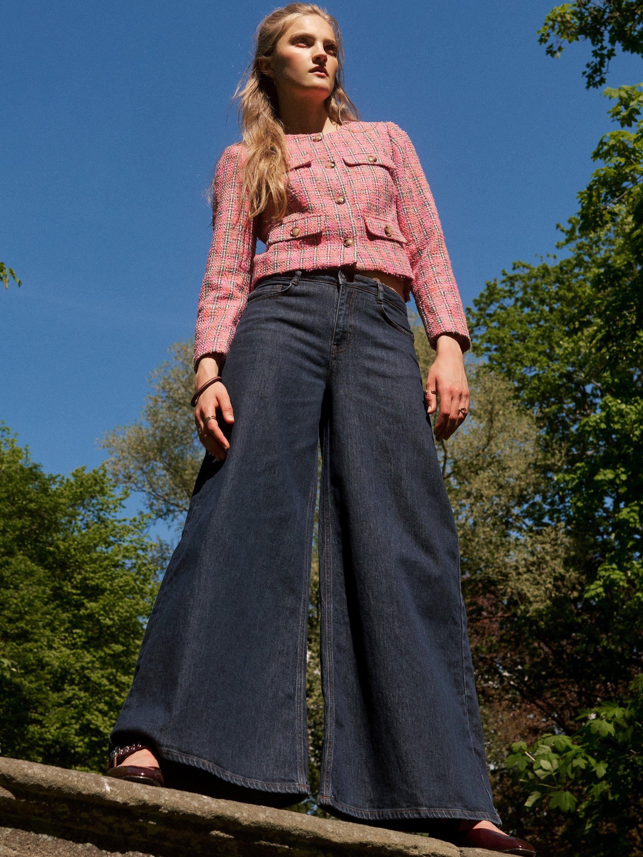 Product image 9 of 9, which shows Numph Nuvenice Wide Leg Jeans, Dark Blue, 34