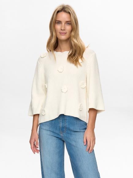 Numph Marsie Textured Jumper, White, White
