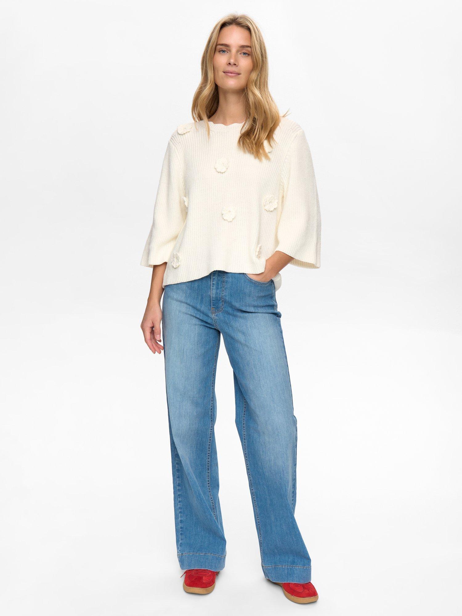 Product image 3 of 7, which shows Numph Marsie Textured Jumper, White, XS