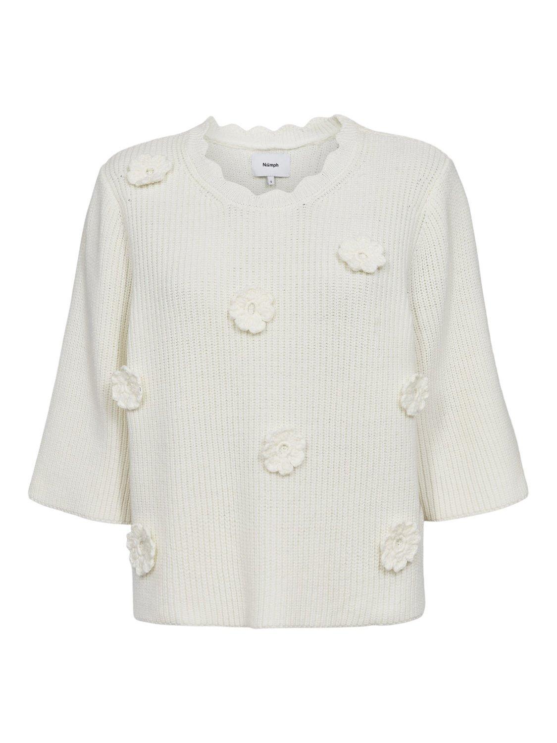 Product image 6 of 7, which shows Numph Marsie Textured Jumper, White, XS