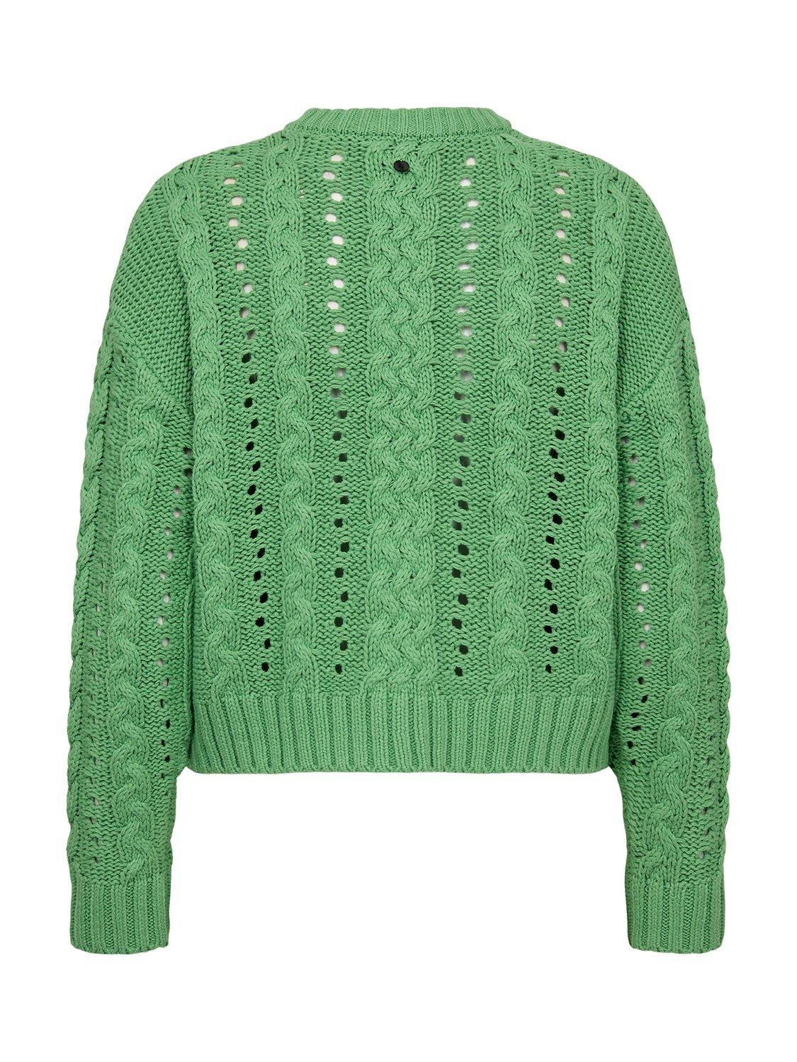 Product image 7 of 7, which shows Numph Emi Cable Knit Jumper, Green, XS