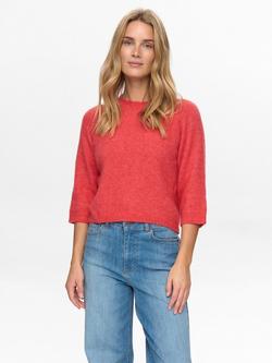 Numph Riette Selma Wool Rich Jumper, Red, Red