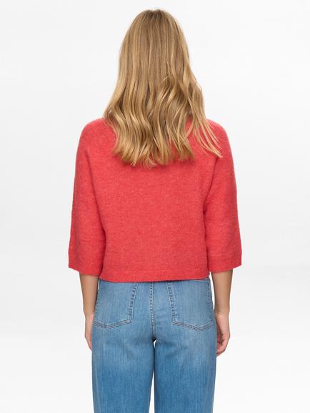 Numph Riette Selma Wool Rich Jumper, Red - view 2, Red