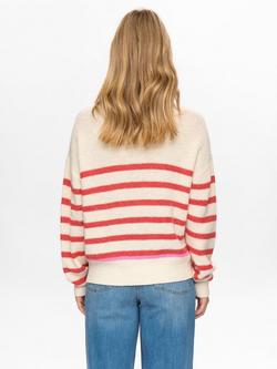 Numph Nuvinette Striped Knit Jumper with Wool, White/Red - view 2, White/Red