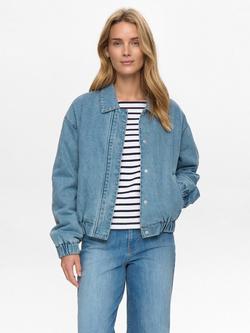 Numph Denim Bomber Jacket, Blue, Blue