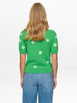 Numph Margitta Floral Cardigan, Green/White - view 2, Green/White