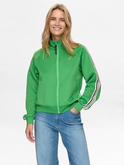 Numph Nusenada Funnel Neck Zip Through Sweatshirt, Green, Green