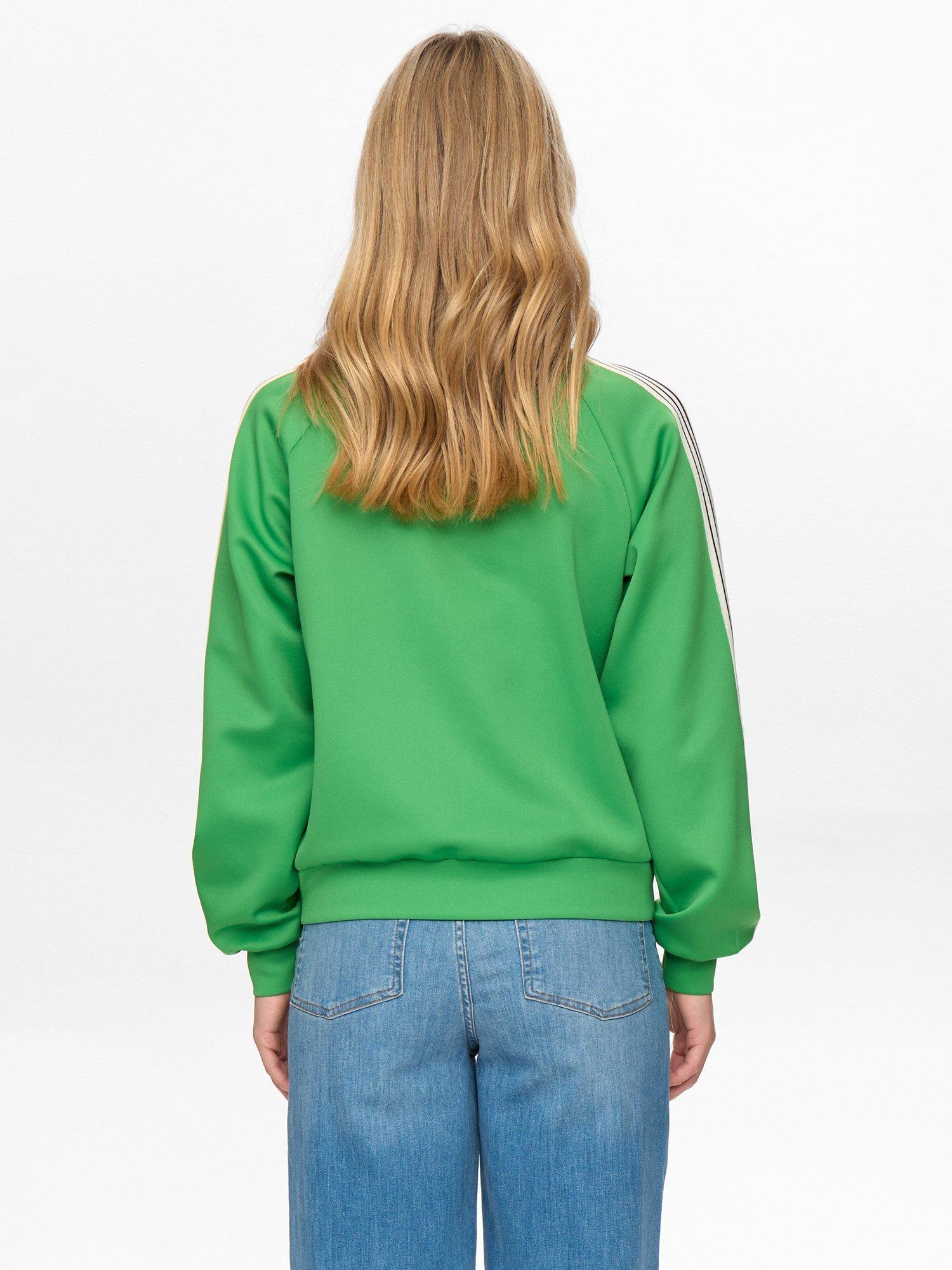 Product image 2 of 9, which shows Numph Nusenada Funnel Neck Zip Through Sweatshirt, Green, XS