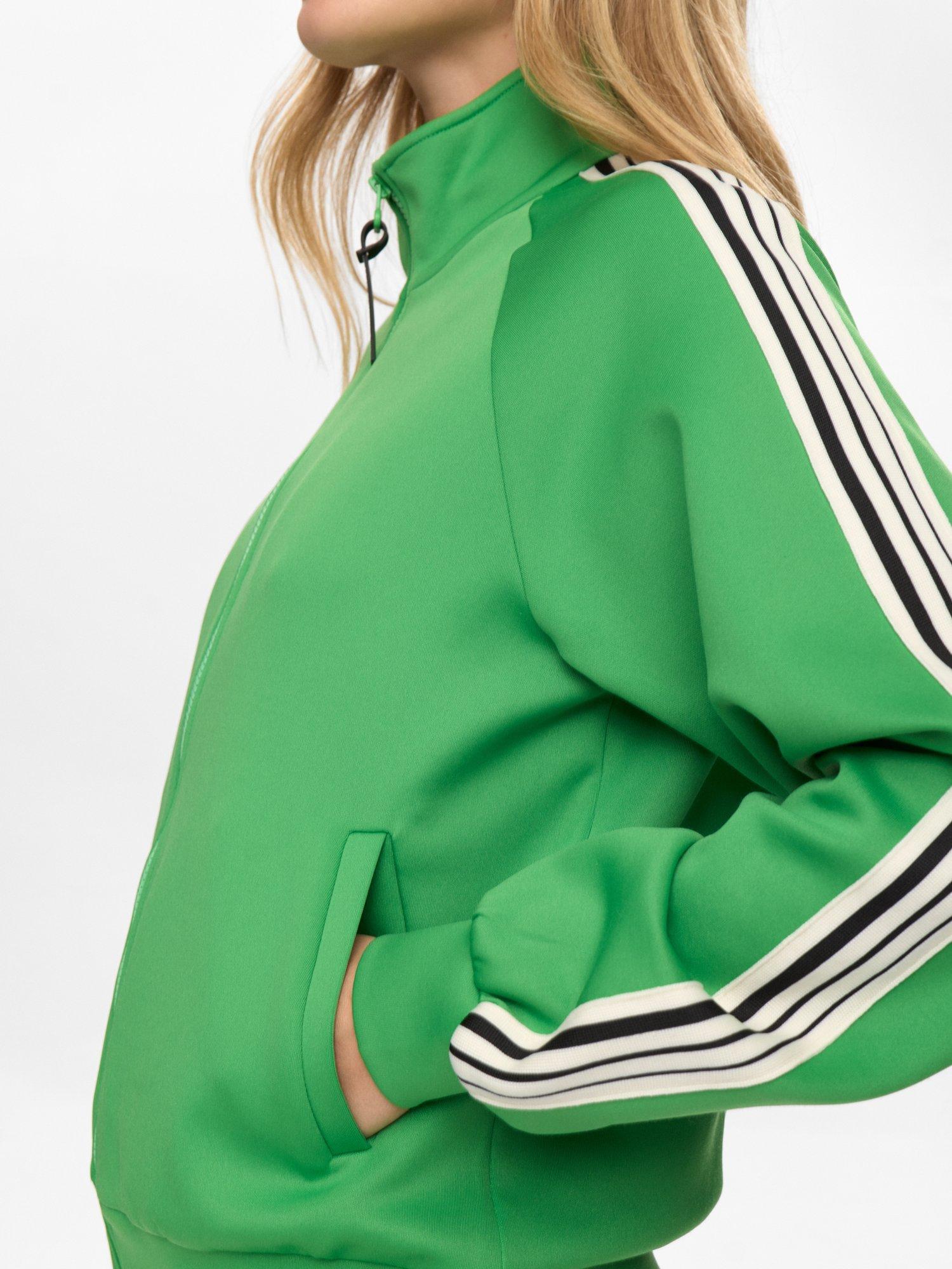 Product image 5 of 9, which shows Numph Nusenada Funnel Neck Zip Through Sweatshirt, Green, XS