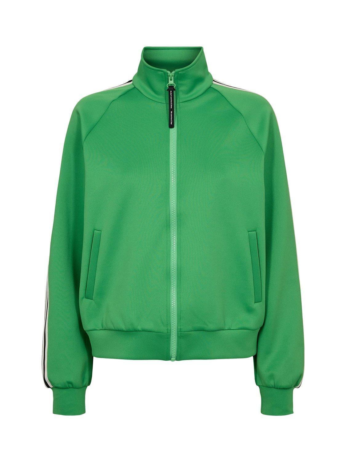 Product image 6 of 9, which shows Numph Nusenada Funnel Neck Zip Through Sweatshirt, Green, XS