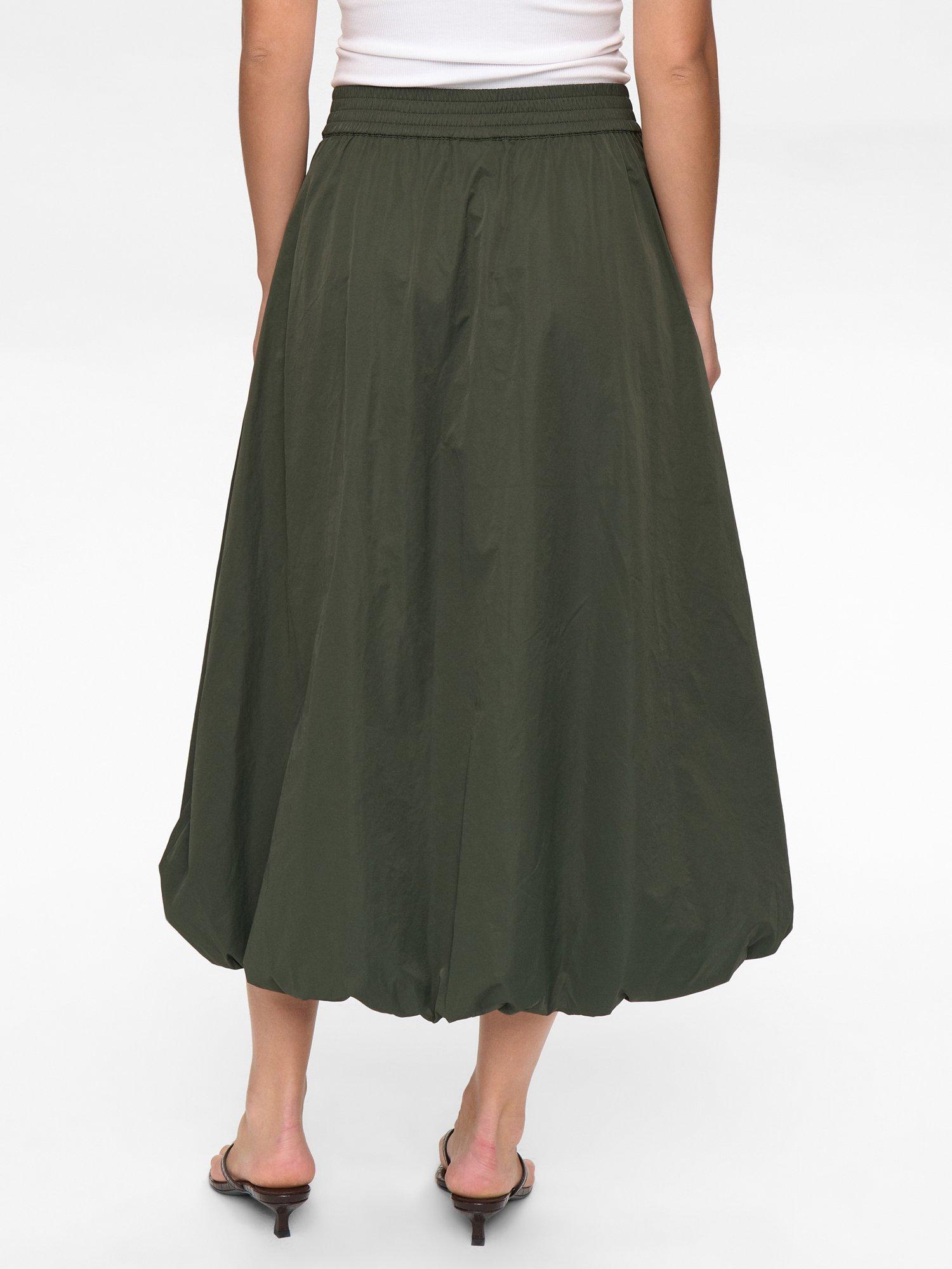 Product image 2 of 8, which shows Numph Frankie Bali Midi Skirt, Khaki, 34