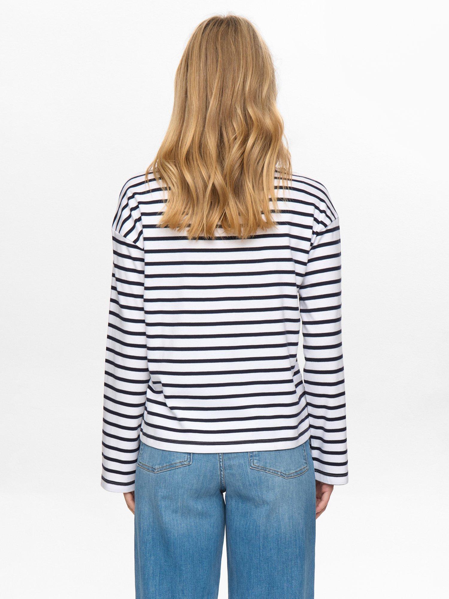 Product image 2 of 7, which shows Numph Hira Stripe Top, White/Blue, XS