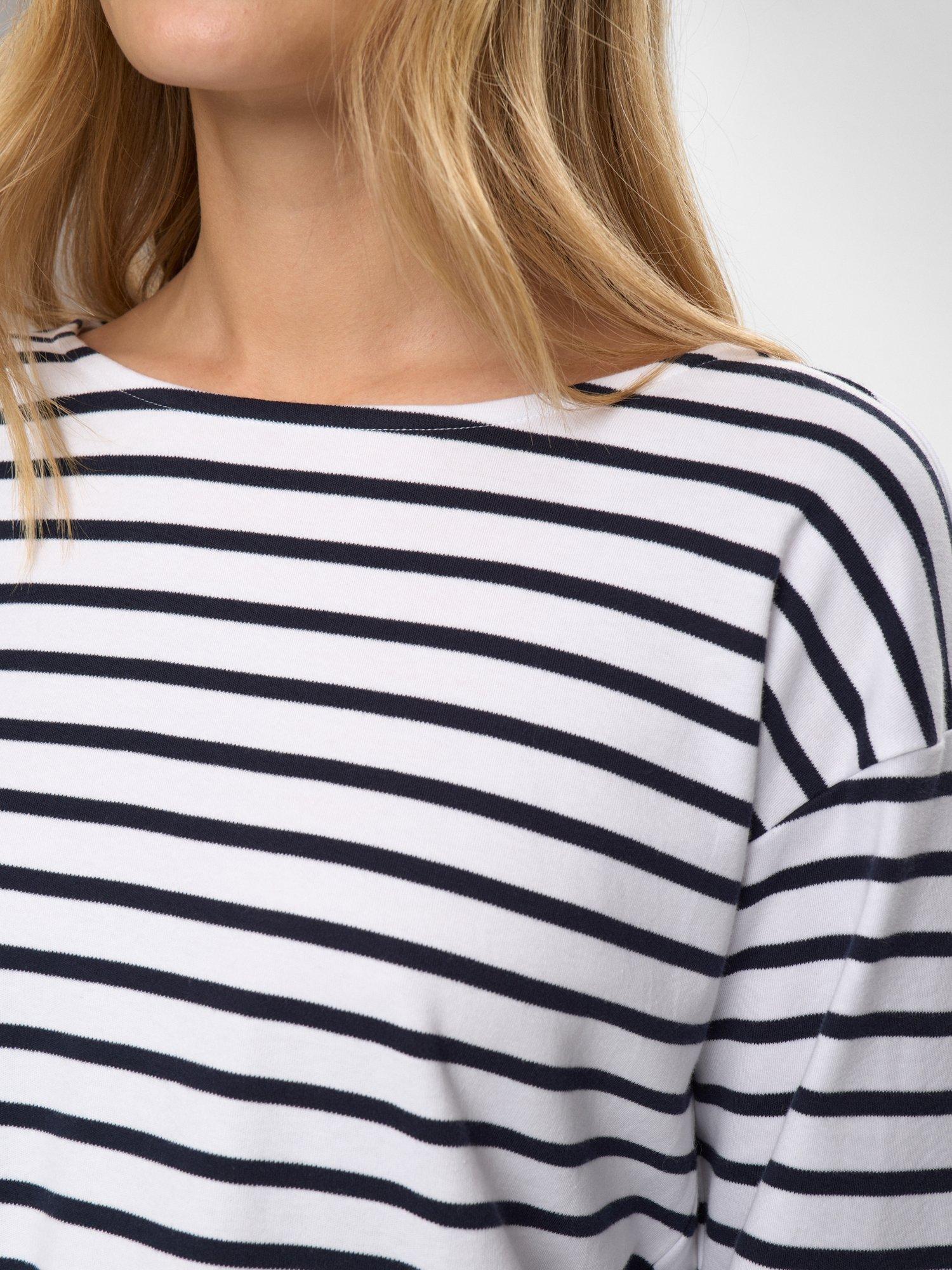 Product image 4 of 7, which shows Numph Hira Stripe Top, White/Blue, XS