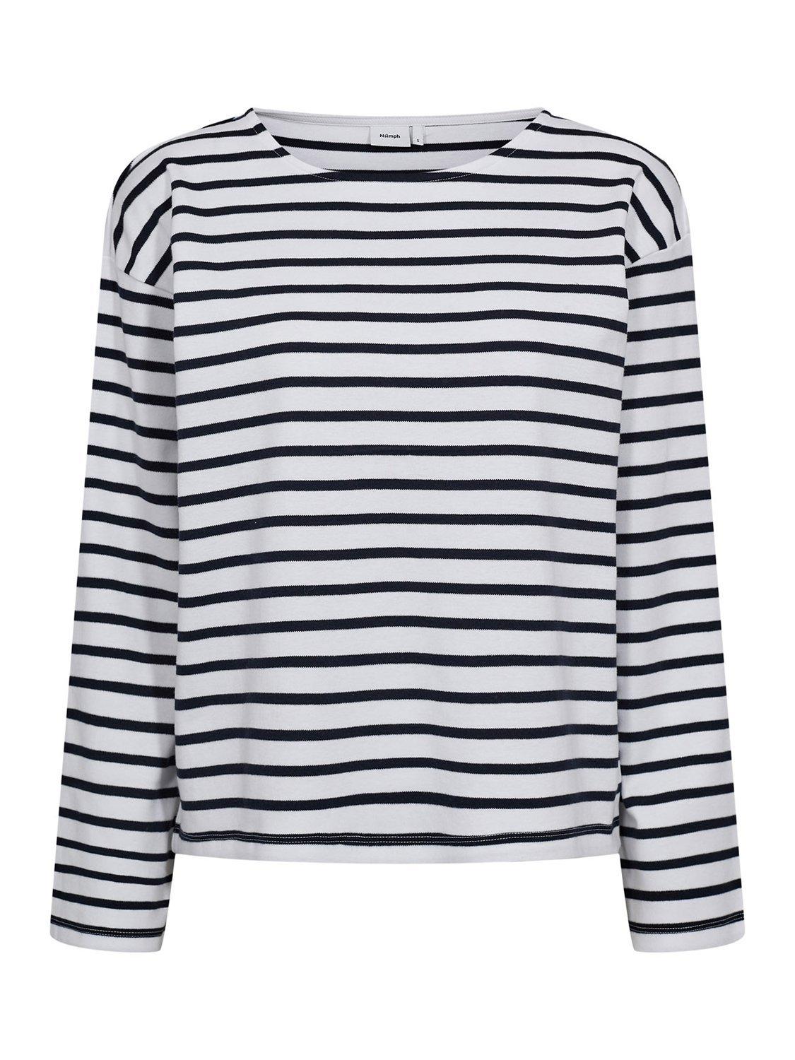 Product image 6 of 7, which shows Numph Hira Stripe Top, White/Blue, XS