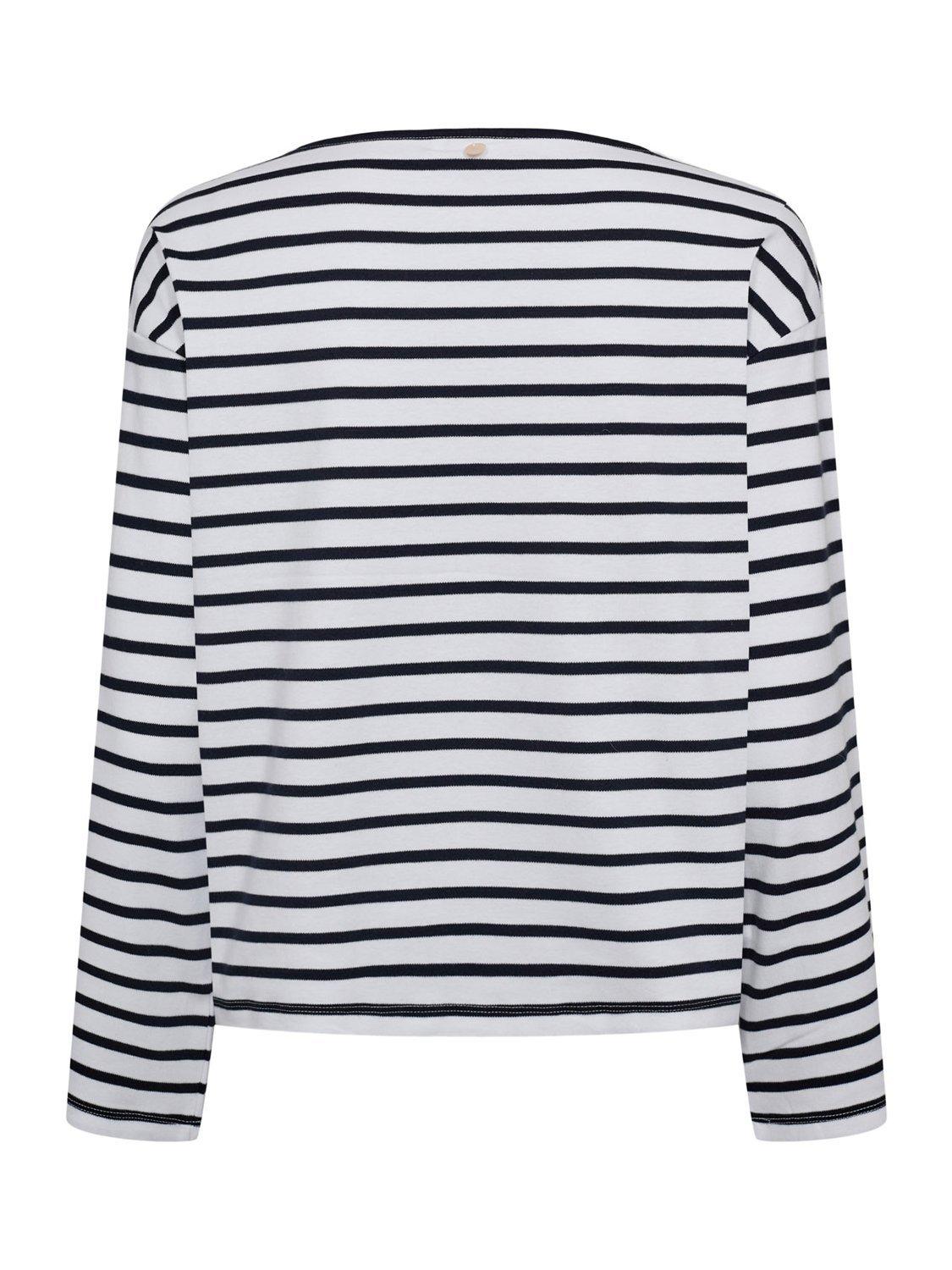 Product image 7 of 7, which shows Numph Hira Stripe Top, White/Blue, XS
