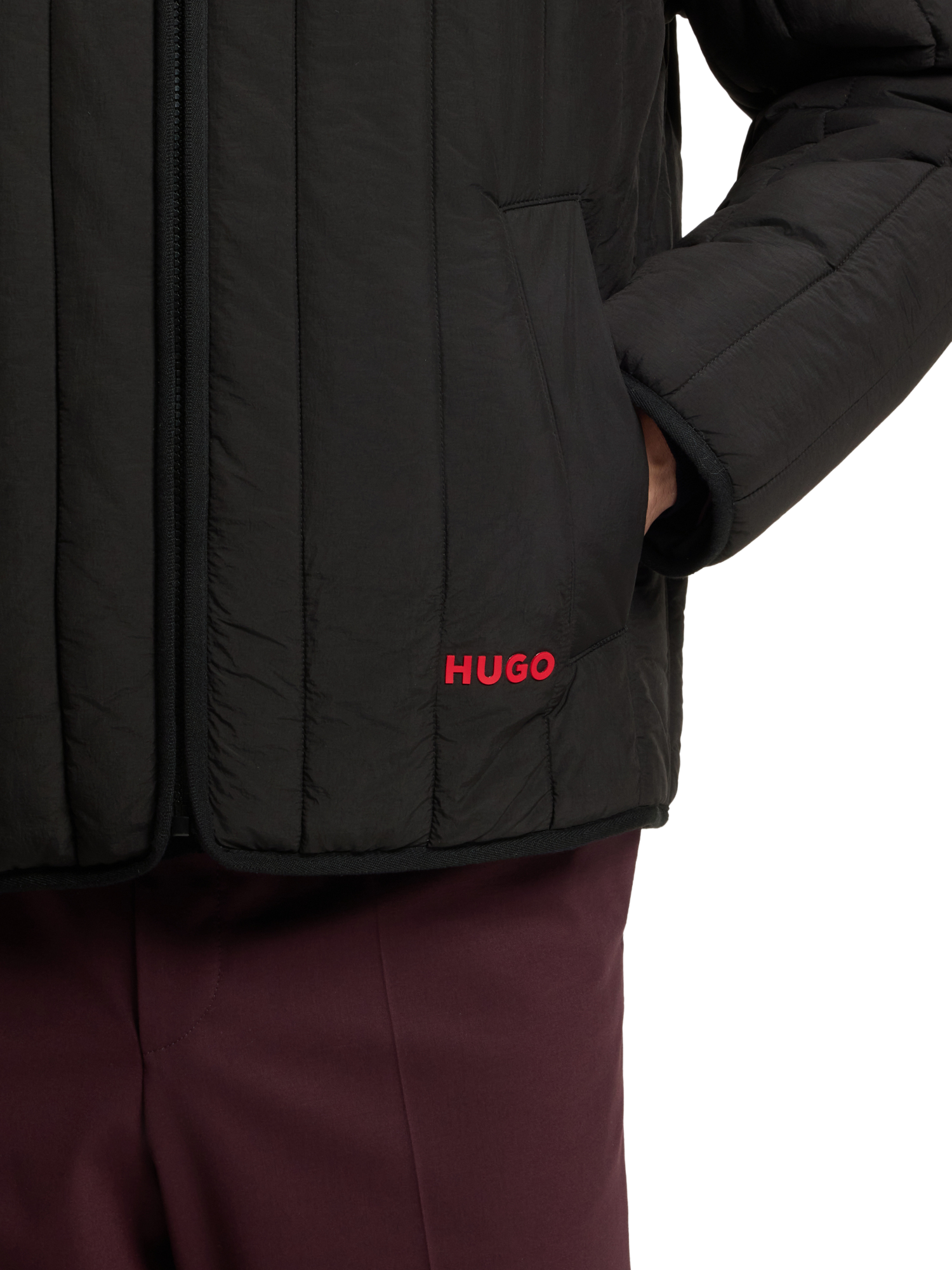 Product image 5 of 6, which shows HUGO BOSS HUGO Quilted Puffer Jacket, Black, M