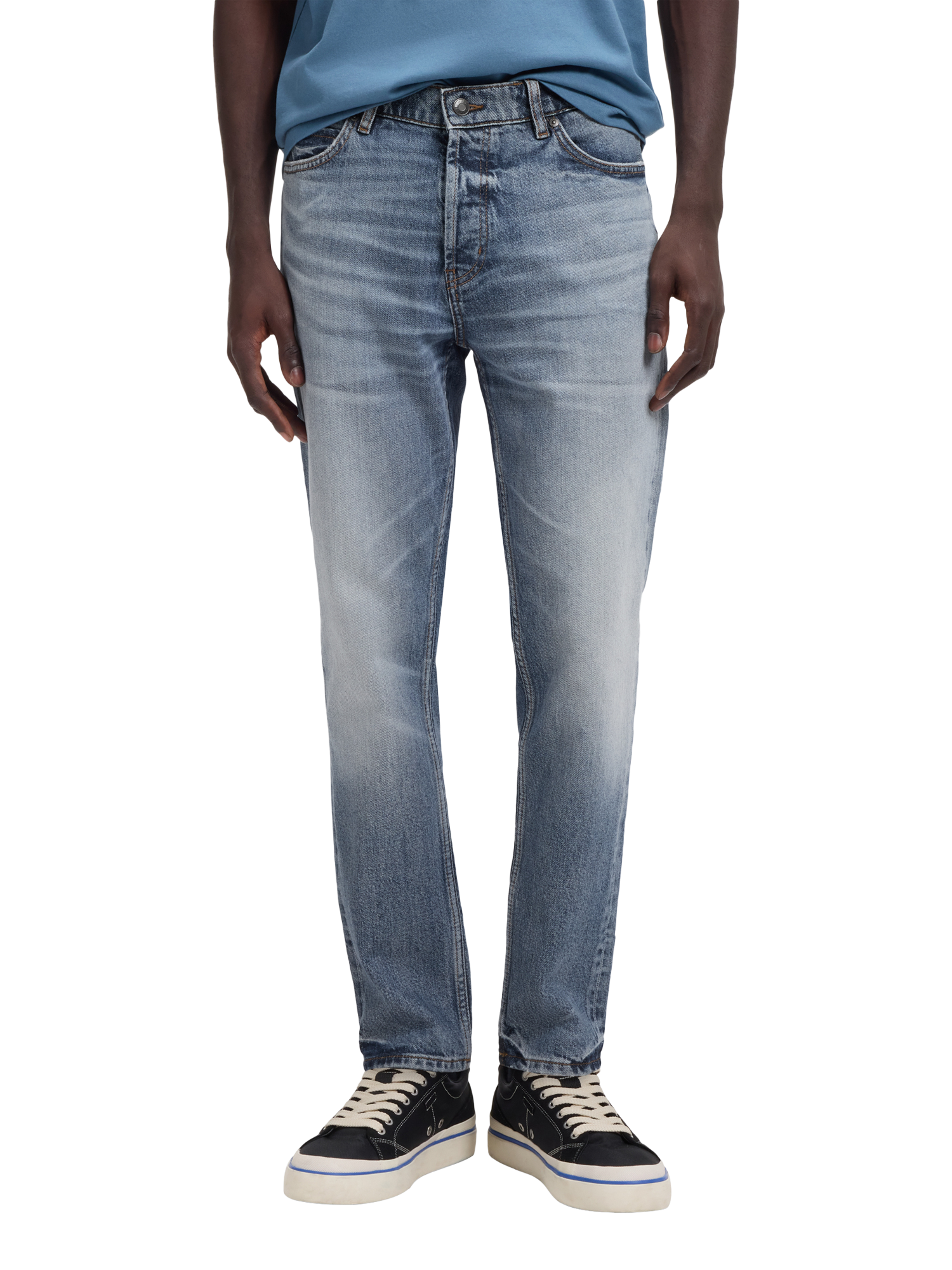 Product image 1 of 6, which shows HUGO BOSS HUGO Tapered Jeans, Bright Blue, 32R