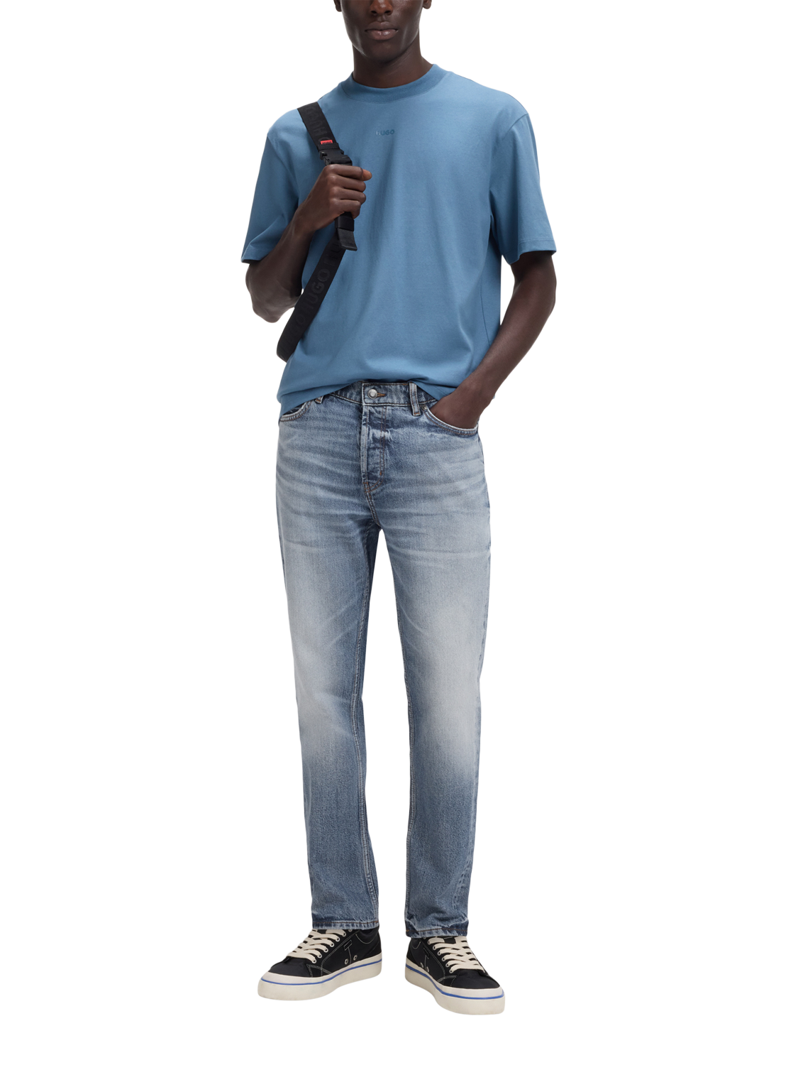Product image 3 of 6, which shows HUGO BOSS HUGO Tapered Jeans, Bright Blue, 32R