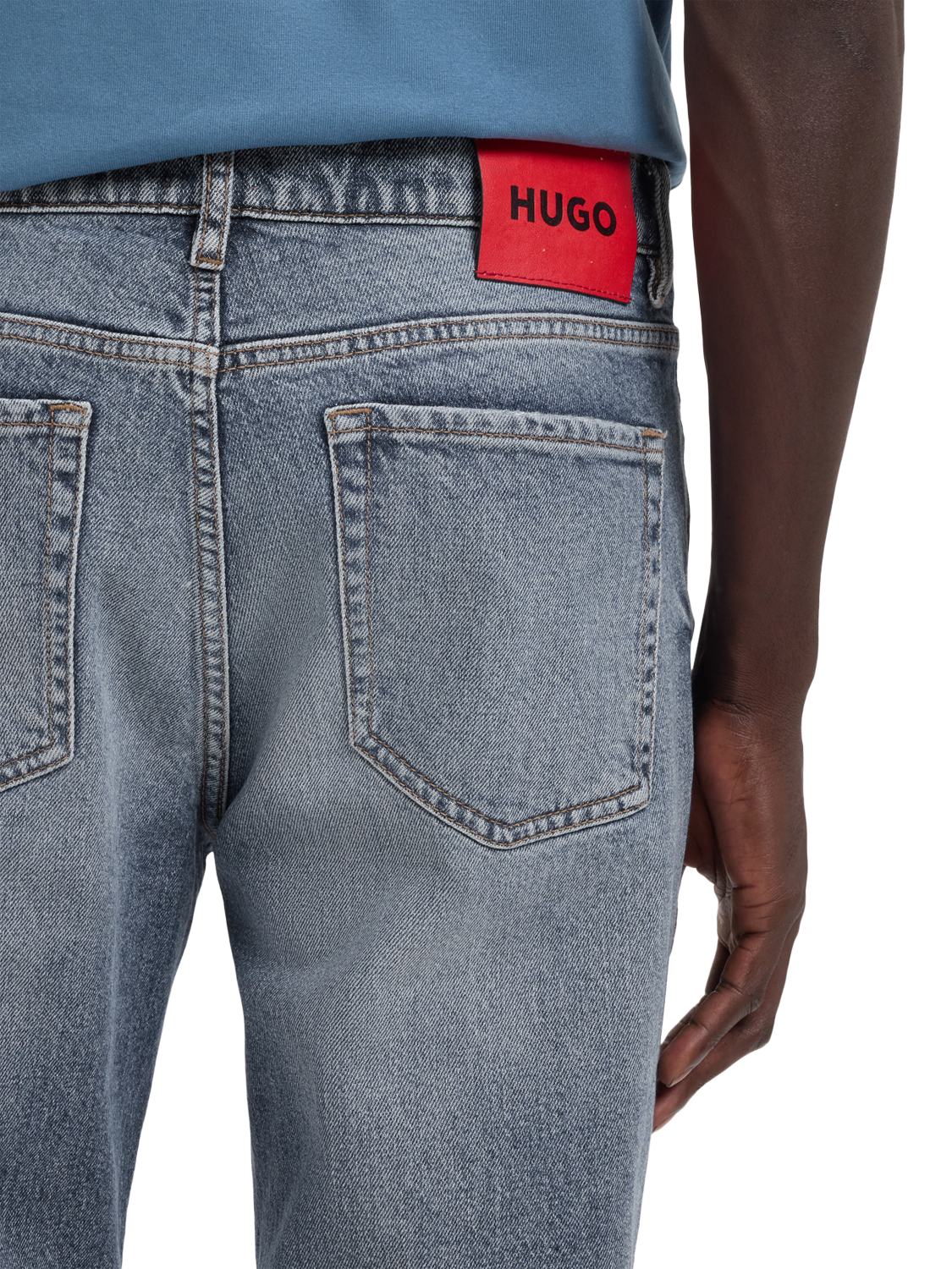Product image 5 of 6, which shows HUGO BOSS HUGO Tapered Jeans, Bright Blue, 32R