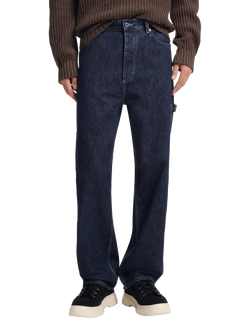 HUGO BOSS BOSS Carpenter Mid Rise Straight Jeans, Dark Blue, Dark Blue