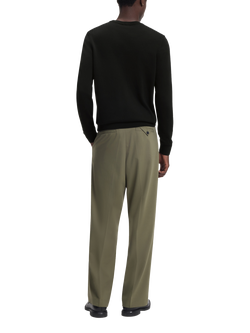 BOSS Slim Fit Ribbed Crew Neck Jumper, Black - view 2, Black