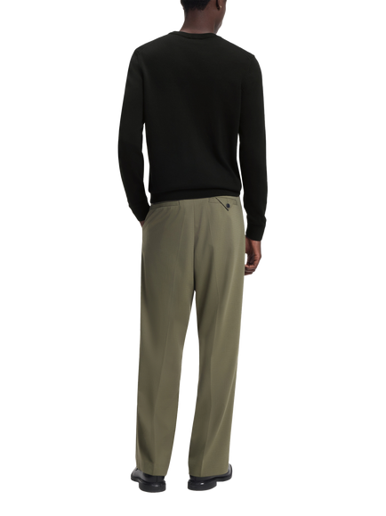 BOSS Slim Fit Ribbed Crew Neck Jumper, Black - view 2, Black