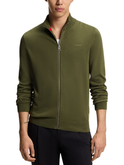 BOSS Fine Knit Full-Zip Track Jacket, Open Green, Open Green
