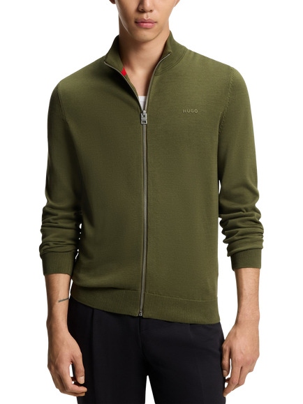 BOSS Fine Knit Full-Zip Track Jacket, Open Green, Open Green