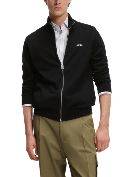 BOSS San Jacomo Knitted Jersey Top, Black, Black