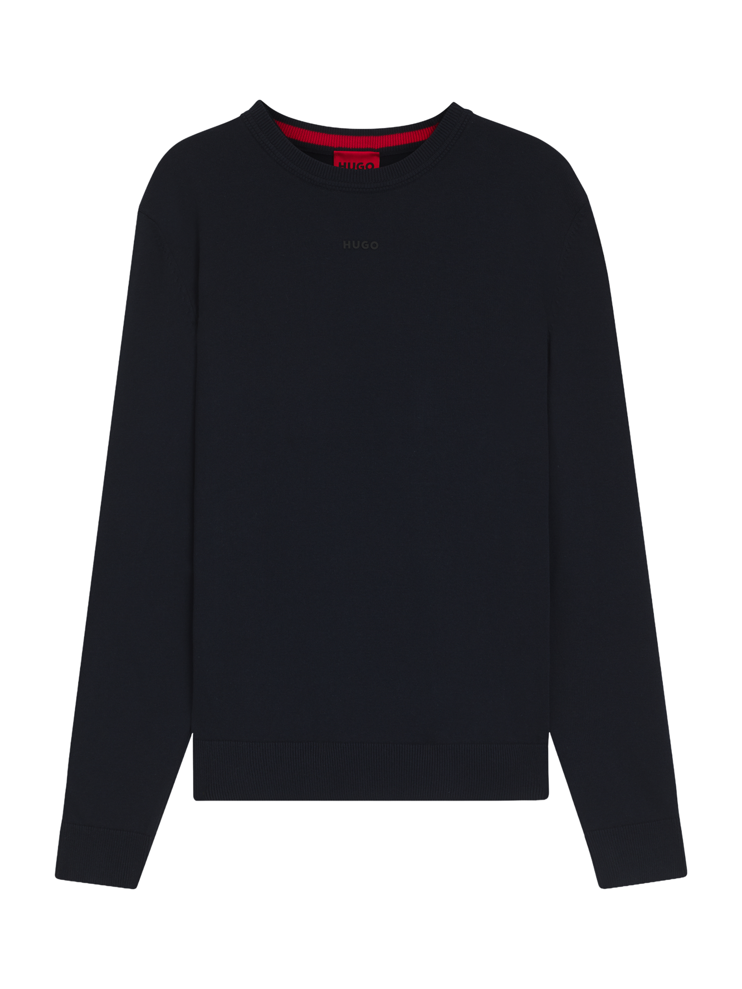 Product image 4 of 5, which shows HUGO BOSS BOSS Slim Fit Cotton Jumper, Navy, L