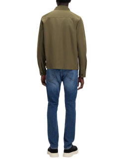 HUGO BOSS HUGO Evalom Zip Front Cotton Blend Overshirt, Mid Green - view 2, Mid Green