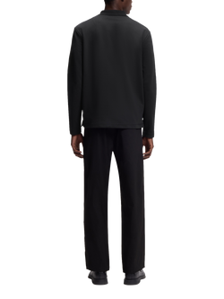 BOSS Cotton Blend Regular Fit Short Sleeve Interlock Polo Shirt, Black - view 2, Black