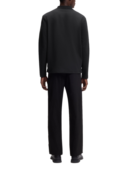 BOSS Cotton Blend Regular Fit Short Sleeve Interlock Polo Shirt, Black - view 2, Black