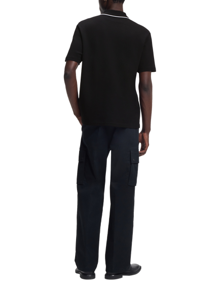 BOSS Cotton Regular Fit Short Sleeve Polo Shirt, Black - view 2, Black