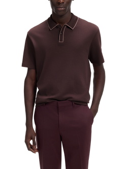 HUGO BOSS HUGO Dalumo Cotton Polo Shirt, Brown/Multi, Brown/Multi