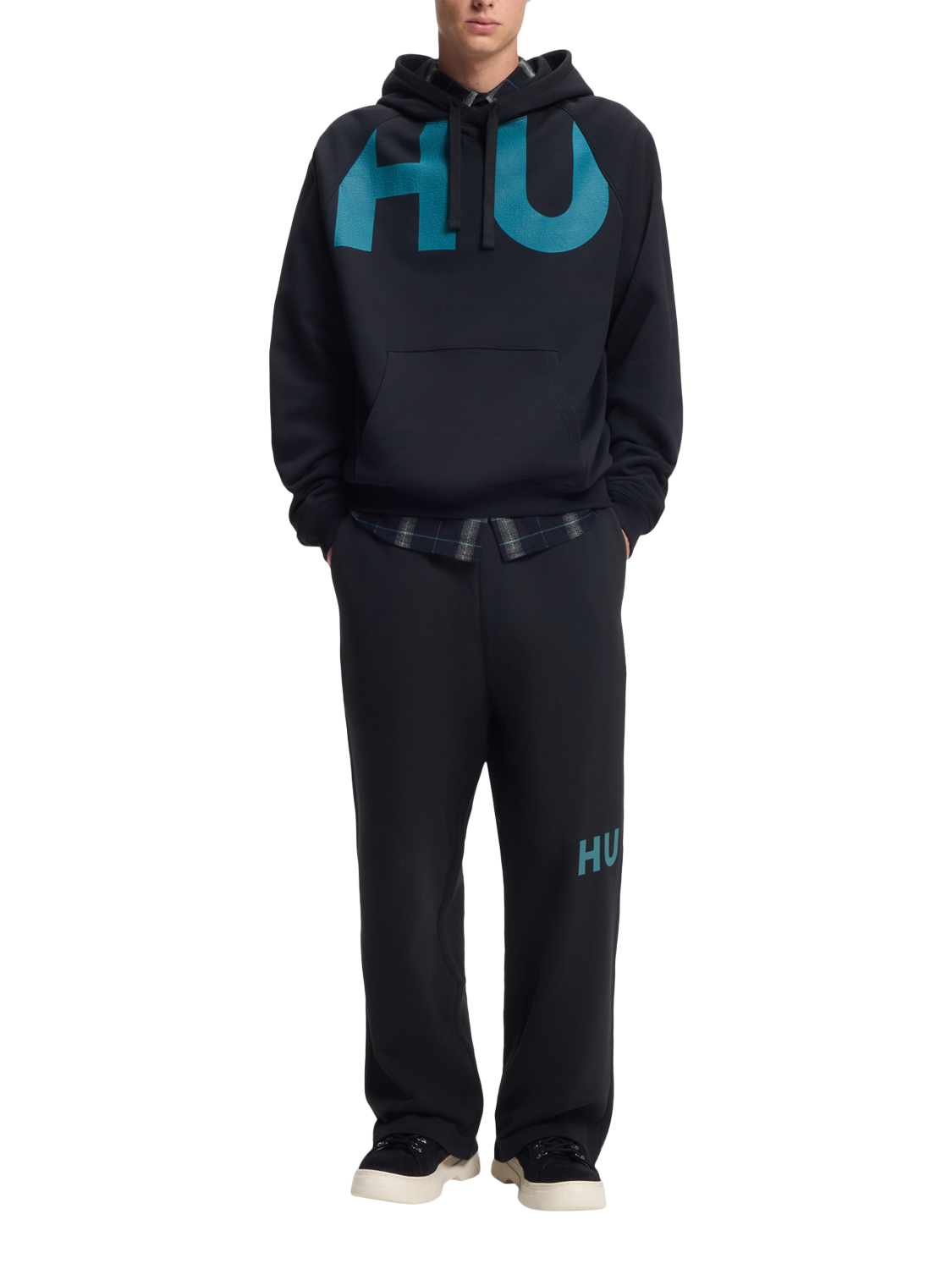 Product image 3 of 6, which shows BOSS Topstitch Side Seam Joggers, Black, M