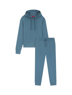 BOSS Cotton Hoodie and Joggers Set, Open Blue - view 2, Open Blue