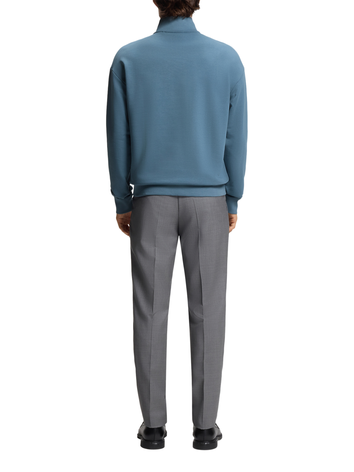 Product image 2 of 5, which shows HUGO BOSS HUGO Cotton Half Zip Sweatshirt, Open Blue, L