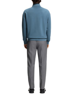 HUGO BOSS HUGO Cotton Half Zip Sweatshirt, Open Blue - view 2, Open Blue