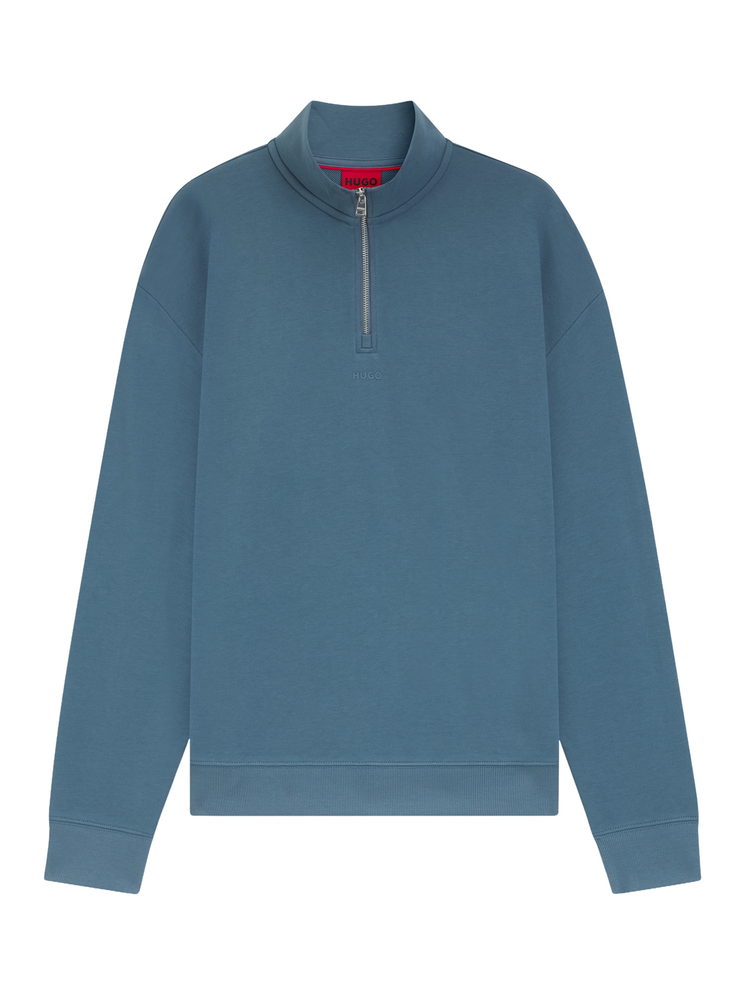 Product image 4 of 5, which shows HUGO BOSS HUGO Cotton Half Zip Sweatshirt, Open Blue, L