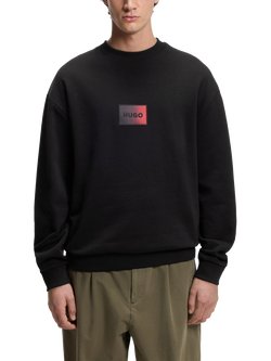 BOSS Cotton Gradient Logo Jumper, Black, Black